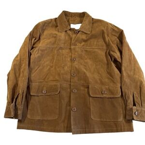 Coldwater Creek Suede Leather Brown Womens XL Coat